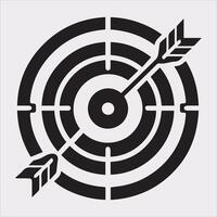 target icon art silhouette illustration on White Background vector