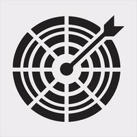 target icon art silhouette illustration on White Background vector