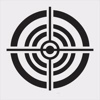 target icon art silhouette illustration on White Background vector