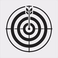 target icon art silhouette illustration on White Background vector