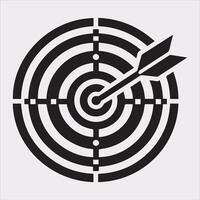 target icon art silhouette illustration on White Background vector