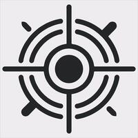 target icon art silhouette illustration on White Background vector
