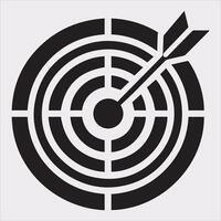 target icon art silhouette illustration on White Background vector
