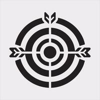target icon art silhouette illustration on White Background vector