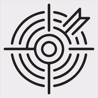 target icon art silhouette illustration on White Background vector