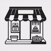 store locator silhouette drawing on White Background vector
