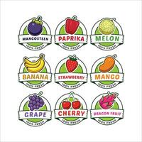 A Set Of Fruit Label vector