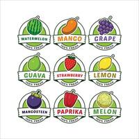 A Set Of Fruit Label vector