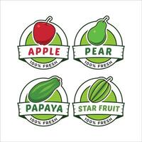 A Set Of Fruit Label vector