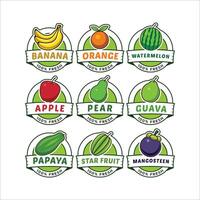A Set Of Fruit Label vector