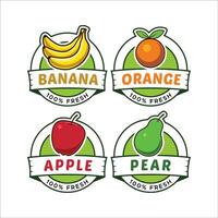 A Set Of Fruit Label vector