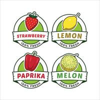 A Set Of Fruit Label vector
