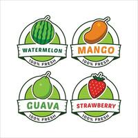 A Set Of Fruit Label vector