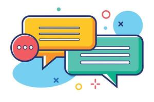 Colorful Speech Bubbles With Three Dots in a Circle vector