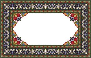 Frames and corners of ethnic abstract rugs Free space for design work vector