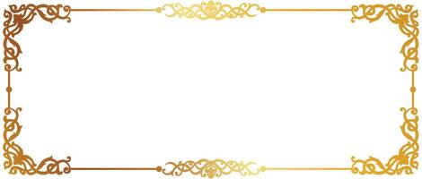 Abstract pattern frame, golden color, border and corner elements vector