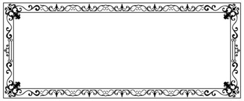 Black frame for name tag Vintage line prayer frame pattern for decoration. vector