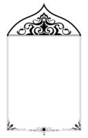 Black frame for name tag Vintage line prayer frame pattern for decoration. vector