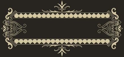 golden vintage frame Abstract pattern message frame The edge of the carpet is an empty space for an elegant message. vector