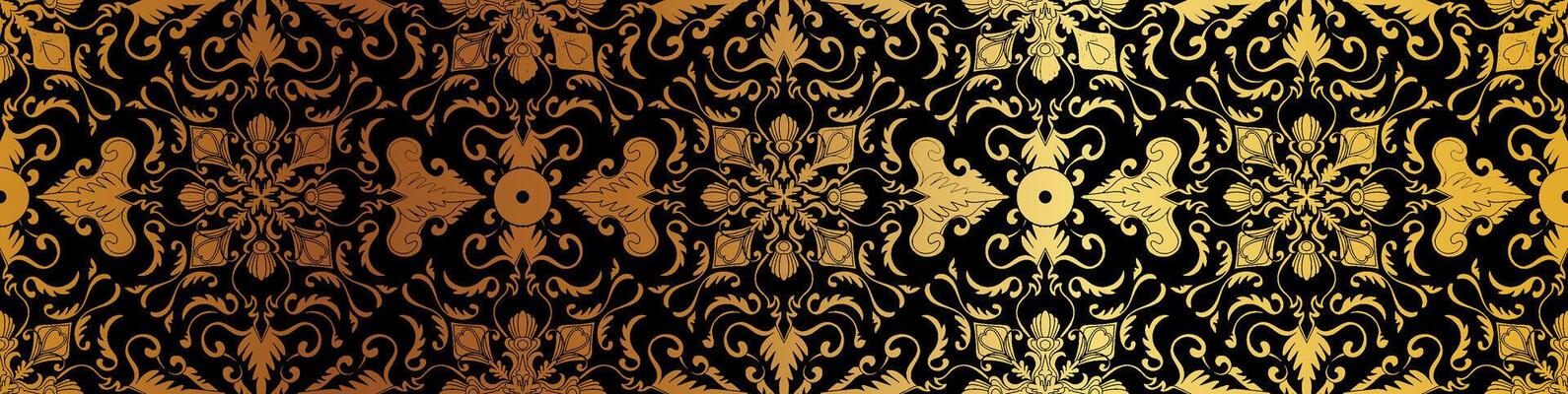abstract floral border seamless golden paper border woodcarving decorative pattern