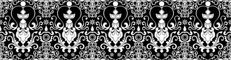 damask white lines seamless embroidered lace fabric For decorating tables, cloth edges, and black backgrounds. vector