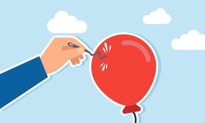 A strong economic structure supports robust stocks Bitcoin or cryptocurrency offering a hedge against traditional currency, resilience and hard to explode, tough and strong balloon make needle bent.