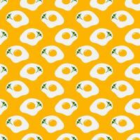 Fried eggs with microgreens Culinary Seamless pattern. National eggs day greeting backdrop concept Top view Isolated Cards menu, poster, banner, brochure, price, label or web, promo design idea vector