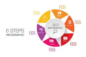 Infographic template for Search Engine Optimization metrics business vector