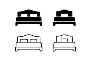 Single and double bed icon isolated on white background vector