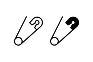Safety pin icon isolated on white background. vector