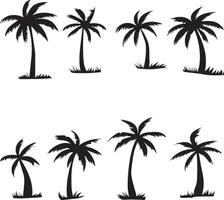 palm trees set vector