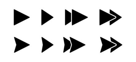 collection of bullet arrow icons. arrowhead symbol. silhouette design isolated on white background vector