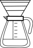 a coffee maker with a measuring cup on top, Coffee filter jug vector