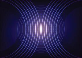 Technology blue circle center line pattern background vector