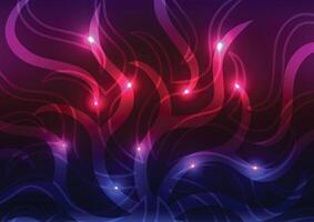 Abstract red gradient neon dark blue line background vector