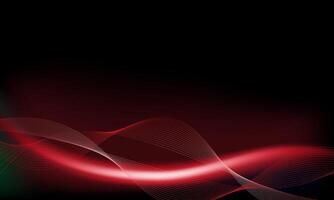 Neon Red Lights Line Frame Isolated On Black Background. vector