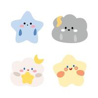CUTE CHARACTERS CLOUDS and STARS vector