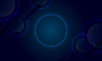 Neon round frame with shining effects on dark background. vector