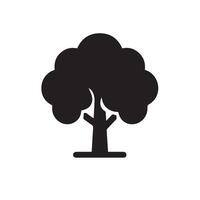 Minimalist Black Silhouette Icon of Tree on White Background vector