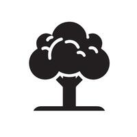 Minimalist Black Silhouette Icon of Tree on White Background vector