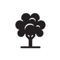 Minimalist Black Silhouette Icon of Tree on White Background vector
