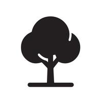 Minimalist Black Silhouette Icon of Tree on White Background vector