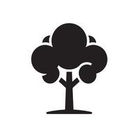 Minimalist Black Silhouette Icon of Tree on White Background vector