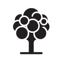 Minimalist Black Silhouette Icon of Tree on White Background vector