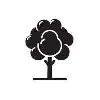 Minimalist Black Silhouette Icon of Tree on White Background vector
