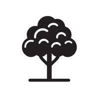 Minimalist Black Silhouette Icon of Tree on White Background vector
