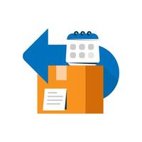 Time limits for a return and refund. product warranty validity period concept illustration flat design. simple modern graphic element for ui, infographic, icon vector