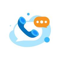 call center, customer service support, speech bubble concept illustration flat design. simple modern graphic element for ui, infographic, icon vector