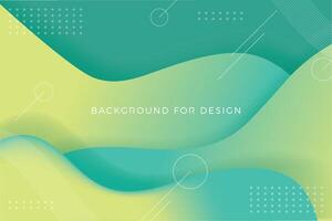 Abstract wave gradient blur and yellow background in pastel green background vector