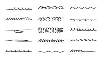 Marker scribble elements collection. Hand drawn strokes, underlines illustration vector